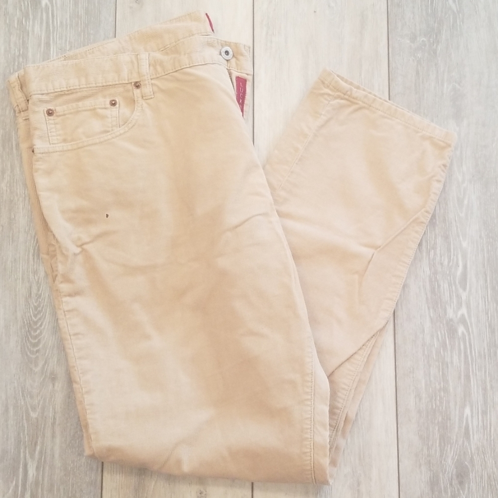 4/20Lucky brand, corduroy pants, original straight